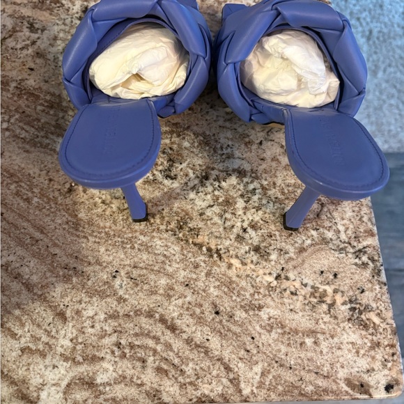 Bottega Veneta Blue Woven Leather Sandals - Picture 2 of 3